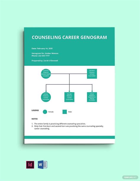 FREE Counseling Genogram Templates - Download in Word, Google Docs, PDF, Apple Pages, InDesign ...