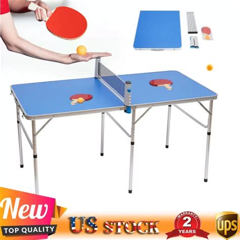 FOLDABLE PING PONG Table with Net Indoor Outdoor Tennis Table Ping Pong Foldable $72.20 - PicClick