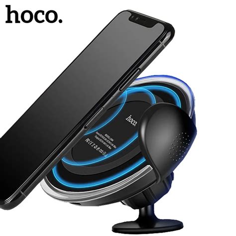 HOCO Mobile Phone Holder for Car with Qi Wireless Charger for iPhone X 7 8 Multi function ...