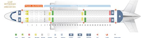 Seat map Airbus A321-200 Etihad Airways. Best seats in the plane