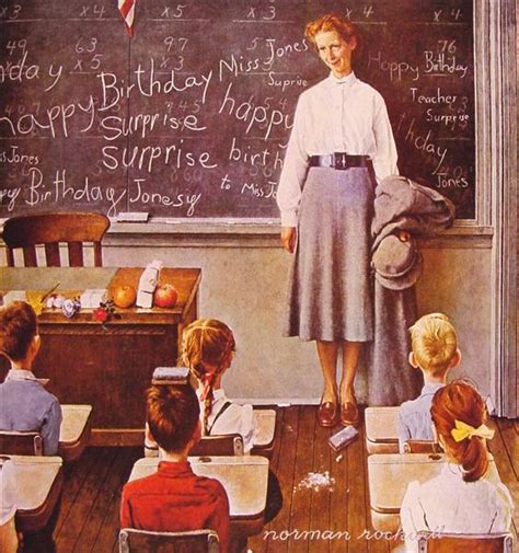 Teacher's Birthday, 1956 - Norman Rockwell - WikiArt.org