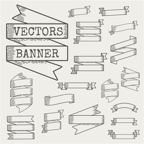 Illustration of ribbon banner vector set - Download Free Vectors, Clipart Graphics & Vector Art