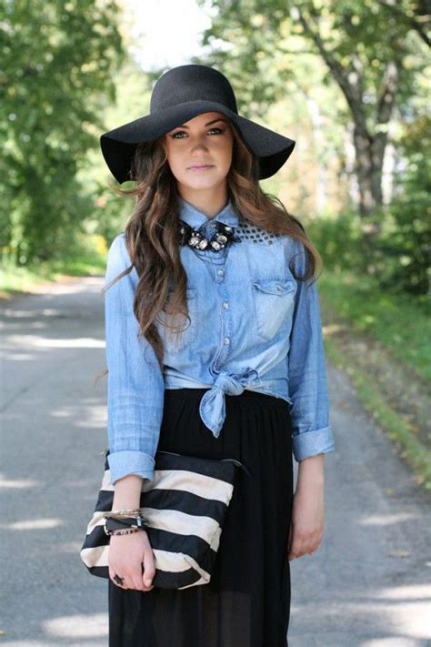 Modren And Stylish Summer Outfit with Hats | Chemise en jean, Mode ...