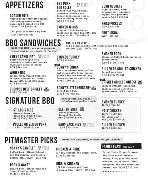 Sonny's BBQ Spring Hill, FL Menu (Updated: October 2022)