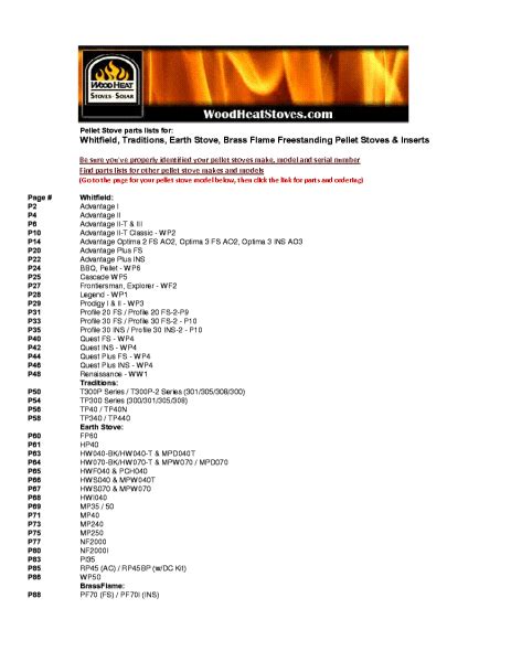 Lennox Pellet Stove Parts List Whitfield Traditions Earth Stove | Car Wiring Diagram