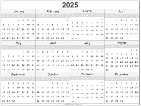 Calendar 2025 Printable