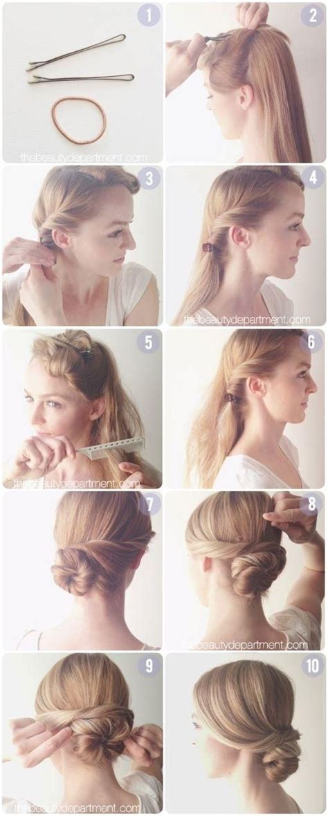 Everyday Hairstyles Tutorial: Easy Low Chignon Bun - PoPular Haircuts