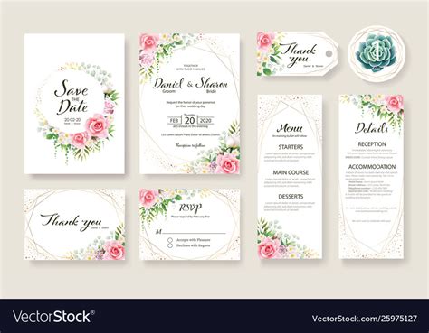 Wedding invitation card save date template Vector Image