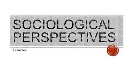 Sociological perspectives examples and theories chapter 1