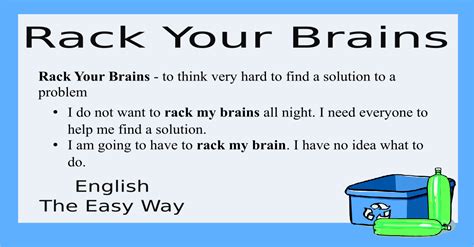 Rack Your Brains - English Idioms - English The Easy Way