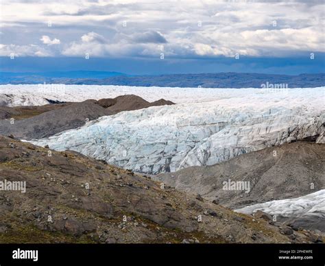 Edge and terminal moraine of the melting Greenland ice sheet at the ...