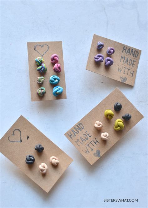 How to make easy Polymer Clay Knot Earrings - Sisters, What!