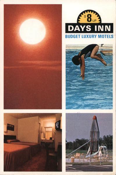 Days Inn Budget luxury Motels, pool, bedroom Atlanta, GA Postcard