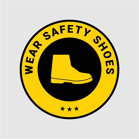 Wear safety shoes sign and label vector 22893429 Vector Art at Vecteezy