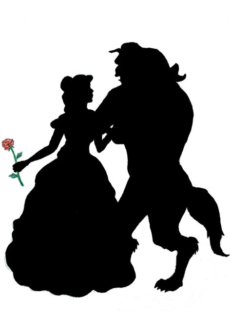 silhouettes of beauty and the beast - Google Search | Silhuetas de personagens da disney ...