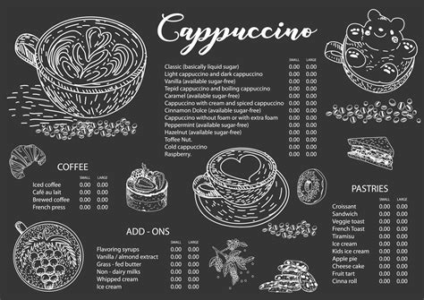 Cappuccino coffee menu design template. 4406195 Vector Art at Vecteezy