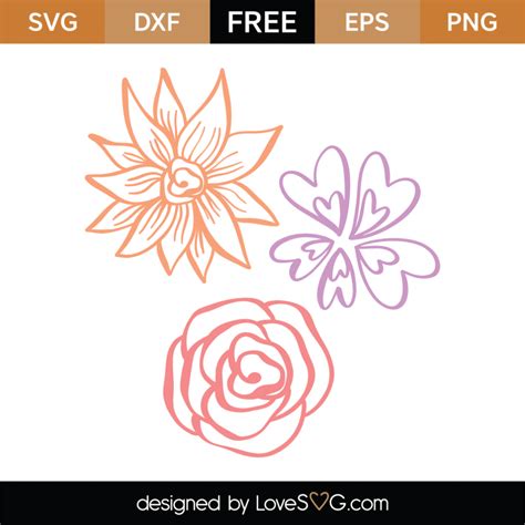 Free Flowers SVG Cut File - Lovesvg.com