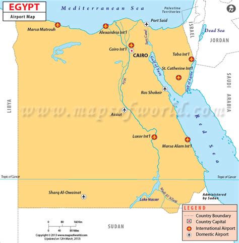 Airports in Egypt, Egypt Airports Map