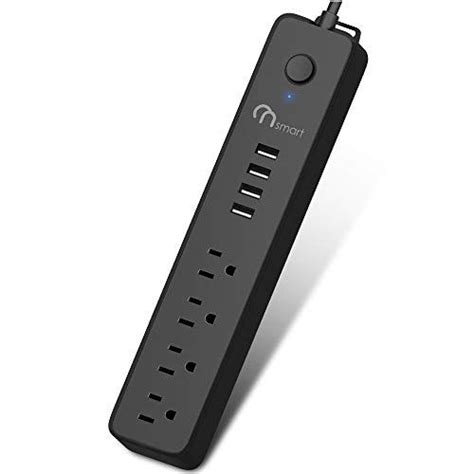 ONSMART USB Surge Protector Power Strip, 4 Multi Outlets with 4 USB Charging Ports, 3.4A Total ...