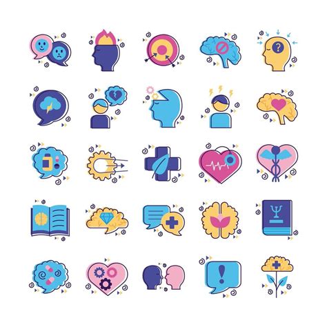 bundle of mental health set icons 2456097 Vector Art at Vecteezy