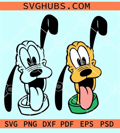 Pluto dog face layered SVG, Pluto Disney face SVG, Pluto Disney dog SVG