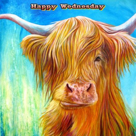 Happy Wednesday in 2020 (With images) | Highland cow art, Highland cow painting, Cow art