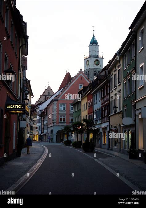 Cityscape street scene panorama in colorful charming historic old town ...