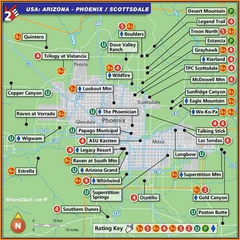 Phoenix Golf Courses Map - map : Resume Examples #1ZV8apM23X