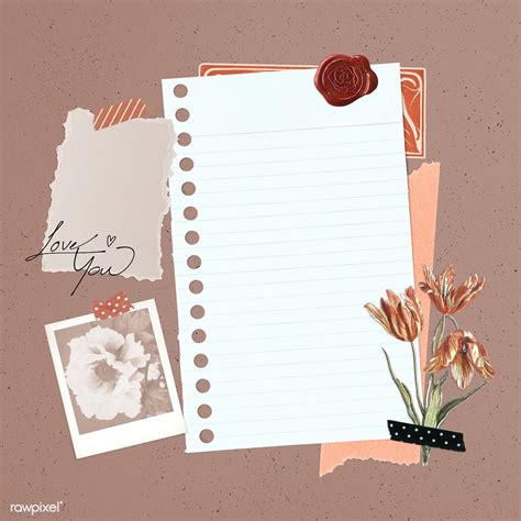 Floral feminine scrapbook collage design resource | premium image by ...