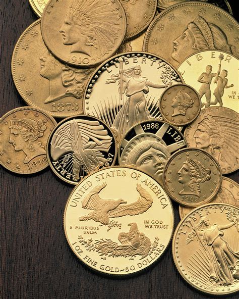 United States Gold Coins From Different Photograph by Vintage Images