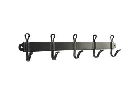 Mainstays 14 1/2 in. Wall Mounted Metal Hook Rack, 5 Single Hooks ...