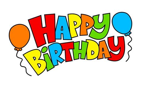 Colorful Happy Birthday Text Graphic with Party Balloons vector logo ...