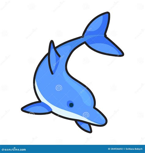 Blue Dolphin Vector Icon.Color Vector Icon Isolated on White Background Blue Dolphin Stock ...