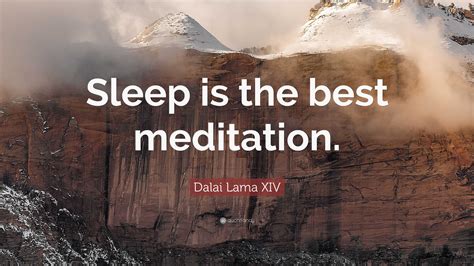 Dalai Lama XIV Quote: “Sleep is the best meditation.”