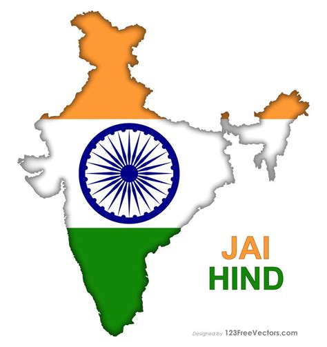 India Flag Map Free Vector Image | India flag, Indian flag images ...