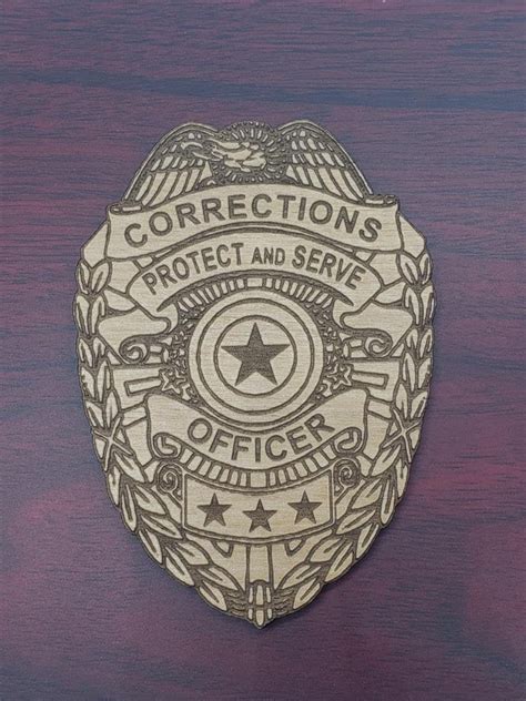 Corrections Officer Badge Motif Rosewood Finish Gift Box | Etsy