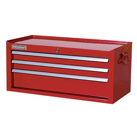 International 26" 3-Drawer Intermediate Chest, Red. - Tools - Tool Storage - Middle Chests