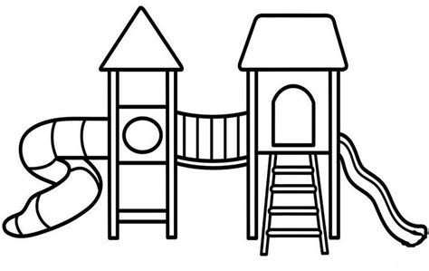 Sliding Park Playground Coloring Book | Coloring books, Coloring pages, Toddler drawing