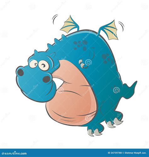 Funny cartoon dragon stock vector. Illustration of person - 34759788