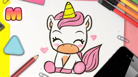 COMO DIBUJAR UN UNICORNIO KAWAII 🌸 aprender a dibujar y colorear 🌸 dibujos de unicornios facil ...