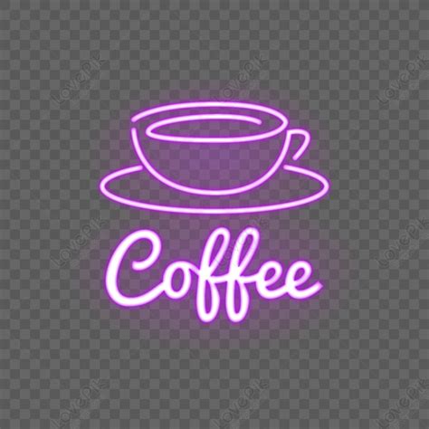Coffee Cup Light Effect Icon, Coffee Sign, Light Purple, Light Neon Free PNG And Clipart Image ...