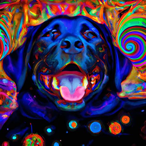 Happy Black Labrador Retriever Portrait · Creative Fabrica