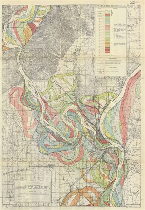 Dr Harold Norman Fisk's Outstanding Maps of the Mississippi River - 1944 - Flashbak