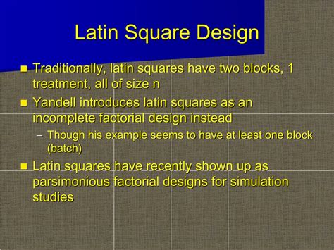 PPT - Latin Square Design PowerPoint Presentation, free download - ID ...