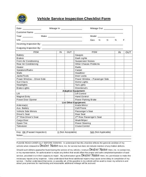 Vehicle Maintenance Record Template Collection