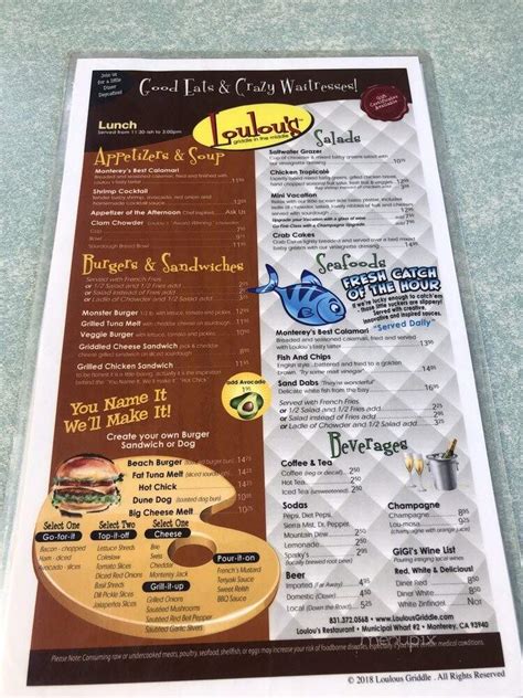 Online Menu of Loulou's Griddle In The Middle, Monterey, CA