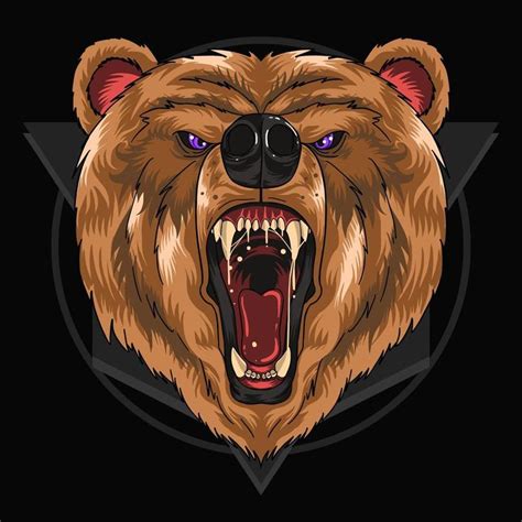 Grizzly bear head design | Bear art, Wild animals vector, Vector art