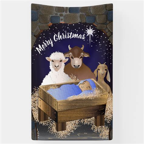 Christmas Nativity Baby Jesus Banner | Zazzle