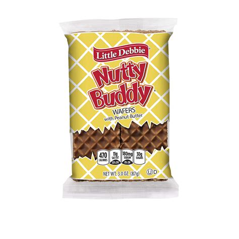 Little Debbie Nutty Buddy Bar, Large Individually Wrapped 2-Packs, 36 Nutty Bars ...