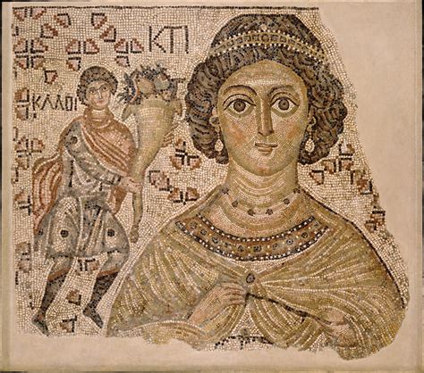 Fragment of a Floor Mosaic with a Personification of Ktisis Date: 500–550, with modern ...